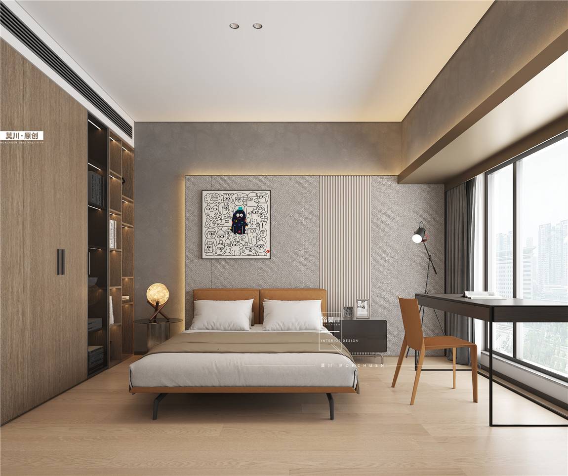 岸芷汀兰145平米现代简约三居室装修效果图-莫川装饰